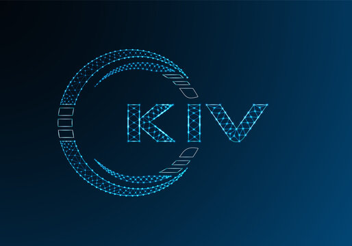 KIV low poly letter logo vector design. KIV lower poly logo design. Low poly logo.