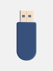 Blue USB flash drive vector icon