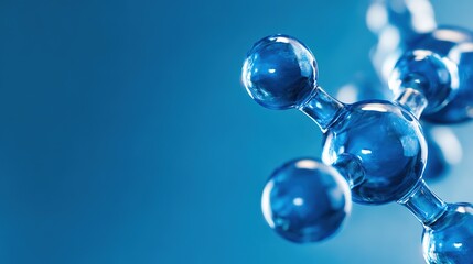 Abstract blue molecular structure in sci-fi style, symbolizing futuristic scientific exploration