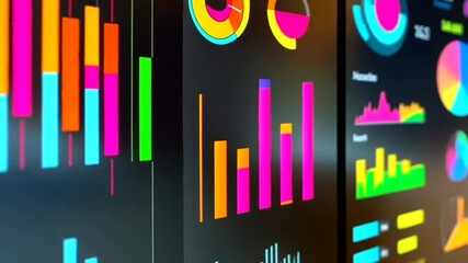 Financial Data Charts and Graphs Animation - Powered by Adobe