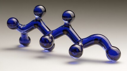 Abstract blue molecular structure in sci-fi style, symbolizing futuristic scientific exploration