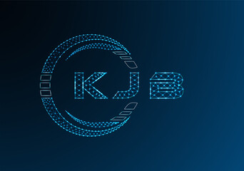 KJB low poly letter logo vector design. KJB lower poly logo design. Low poly logo.