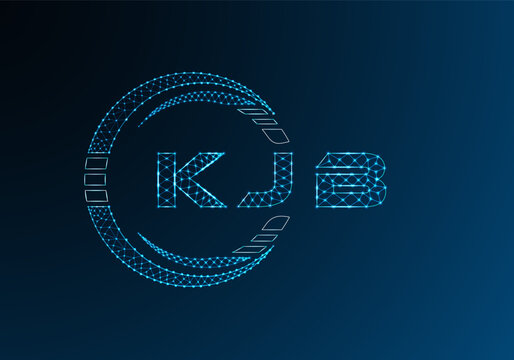 KJB low poly letter logo vector design. KJB lower poly logo design. Low poly logo.
