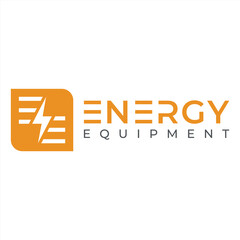 Modern Energy Equipment Logo Design with Lightning Bolt and Bold Typography for a Dynamic Brand Identity