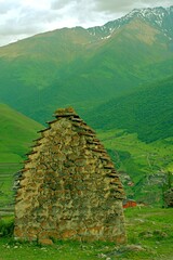 North Ossetia-Alania, Russia. City of the dead, ancient necropolis in the mountains of North Caucasus.