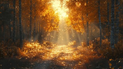 sun shining through the trees