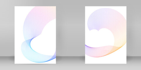 Easy editable vector spiral, wave lines. design brochure A4 format advertising, jpg new product...