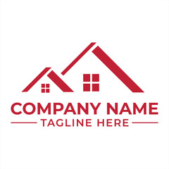 Real Estate Company Logo Design Featuring Stylized Home Outline and Bold Text Underneath for Branding and Marketing