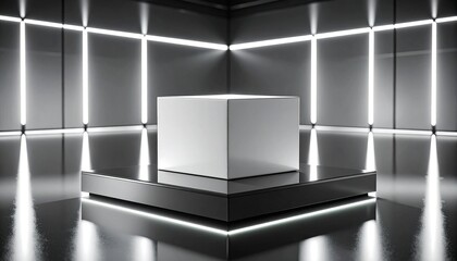 Modern Minimalist Product Display Platform with Bright LED Lighting