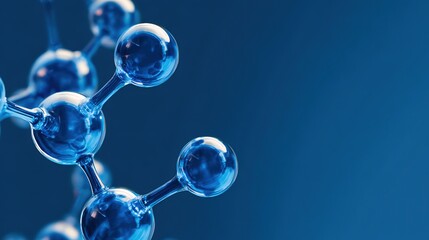 Abstract blue molecular structure in sci-fi style, symbolizing futuristic scientific exploration
