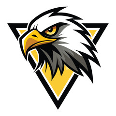 proud falcon head mascot logo on a white badge bac