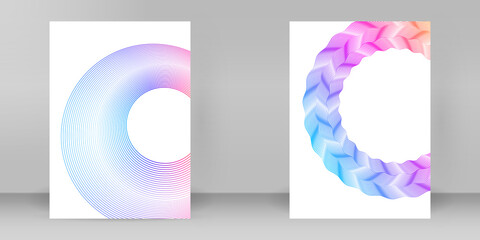 Easy editable vector spirals lines jpg design brochure A4 format advertising, new product...