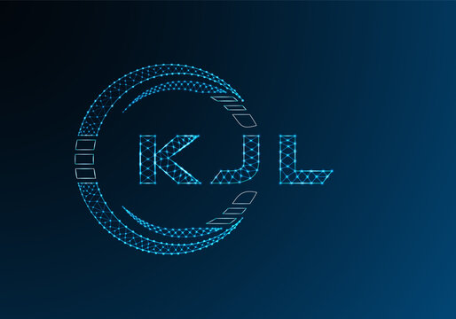 KJL low poly letter logo vector design. KJL lower poly logo design. Low poly logo.
