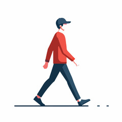 Obraz premium vector image of one person walking on a white background
