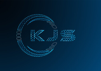 KJS low poly letter logo vector design. KJS lower poly logo design. Low poly logo.