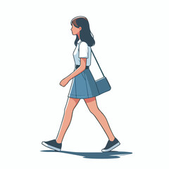 vector image of one person walking on a white background
