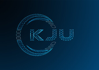 KJU low poly letter logo vector design. KJU lower poly logo design. Low poly logo.