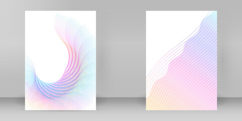 Easy editable waves lines. design brochure A4 format advertising, for new product newsletters,...