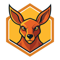 watchful kangaroo head mascot logo on a white hexa (1)