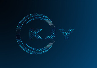 KJY low poly letter logo vector design. KJY lower poly logo design. Low poly logo.