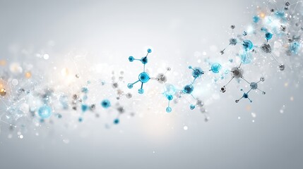 Abstract blue molecular structure in sci-fi style, symbolizing futuristic scientific exploration