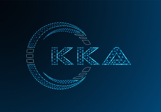 KKA low poly letter logo vector design. KKA lower poly logo design. Low poly logo.