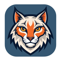 watchful lynx head mascot logo on a white rounded  