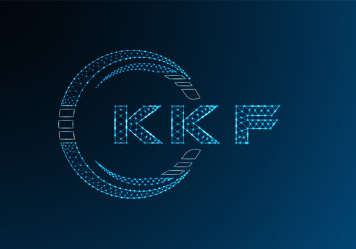 KKF low poly letter logo vector design. KKF lower poly logo design. Low poly logo.