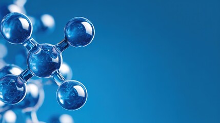 Abstract blue molecular structure in sci-fi style, symbolizing futuristic scientific exploration