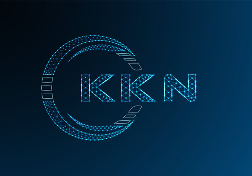 KKN low poly letter logo vector design. KKN lower poly logo design. Low poly logo.