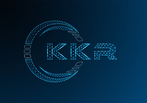 KKR low poly letter logo vector design. KKR lower poly logo design. Low poly logo.