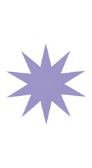 Obraz premium Simple purple eight-pointed star shape vector graphic element on a clean white background, ideal for modern design projects, branding, and digital assets.
