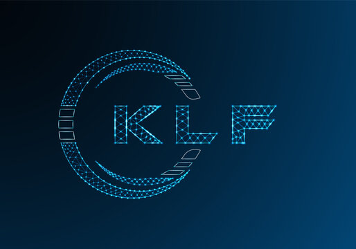 KLF low poly letter logo vector design. KLF lower poly logo design. Low poly logo.
