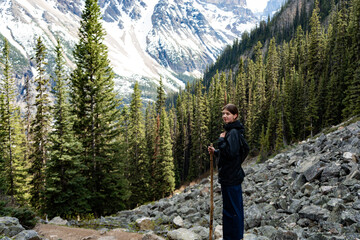 Hiker with Mountain Backdrop