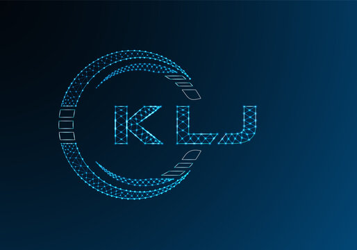 KLJ low poly letter logo vector design. KLJ lower poly logo design. Low poly logo.