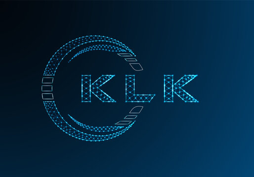 KLK low poly letter logo vector design. KLK lower poly logo design. Low poly logo.