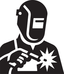 Detailed welder logo vector template