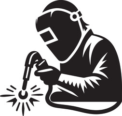 Detailed welder logo vector template