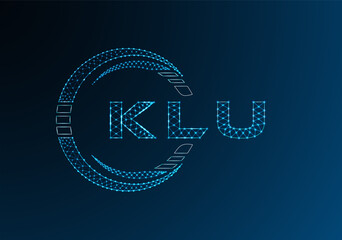 KLU low poly letter logo vector design. KLU lower poly logo design. Low poly logo.