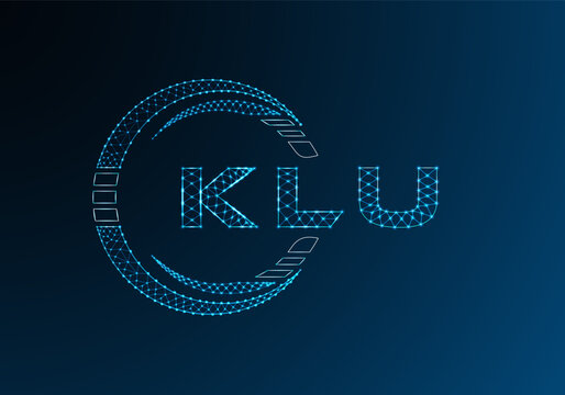 KLU low poly letter logo vector design. KLU lower poly logo design. Low poly logo.