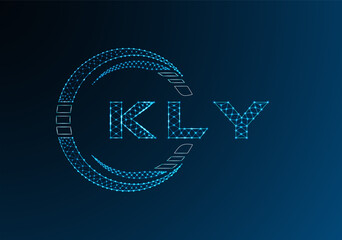 KLY low poly letter logo vector design. KLY lower poly logo design. Low poly logo.