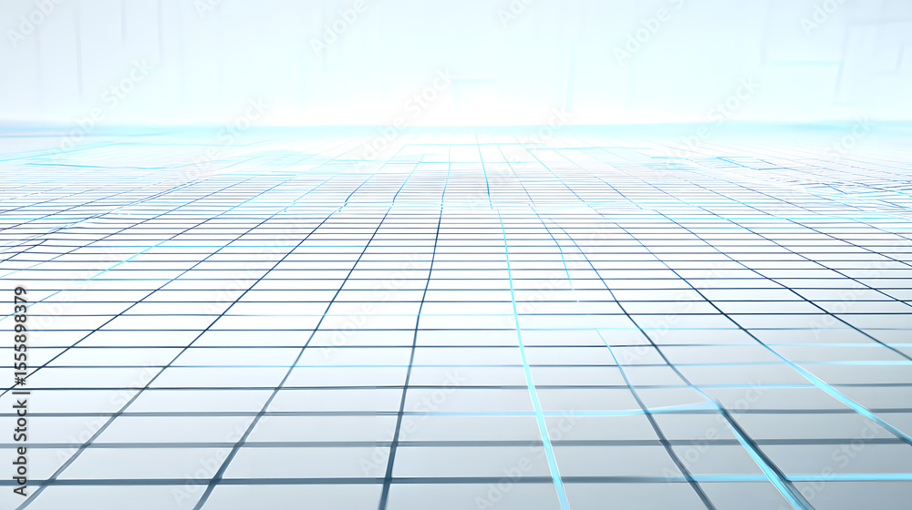 Poster grid of future: an expansive and futuristic grid system that seamlessly merges technology and space,
