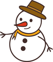 Cute Snowman vector illustration.Element for winter season decoration.