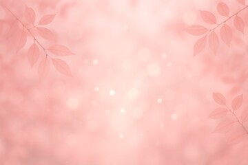 Fototapeta premium Soft pink botanical background with gently blurred leaves evokes a serene and calming mood.
