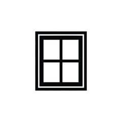 Obraz premium Black and White Illustration Square Symbol with Four Smaller Squares Inside