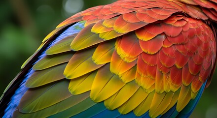 Fototapeta premium Scarlet Macaw Feathers: Vibrant Plumage Detail
