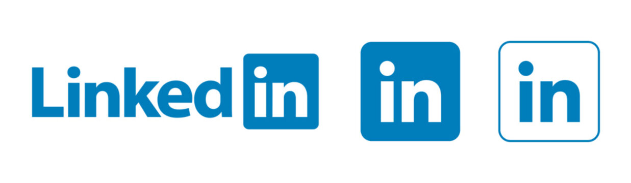 linkedin logo icons set. linkedin logo transparent png. linkedin icon vector.