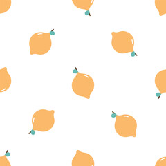 Seamless pattern with lemon. For card, posters, banners, books, printing on the pack, clothes, fabric, wallpaper, textile or dishes