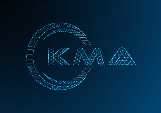 KMA low poly letter logo vector design. KMA lower poly logo design. Low poly logo.