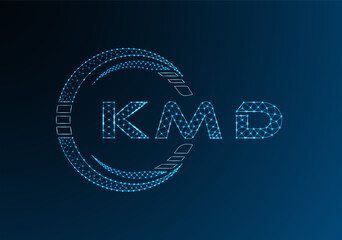 KMD low poly letter logo vector design. KMD lower poly logo design. Low poly logo.